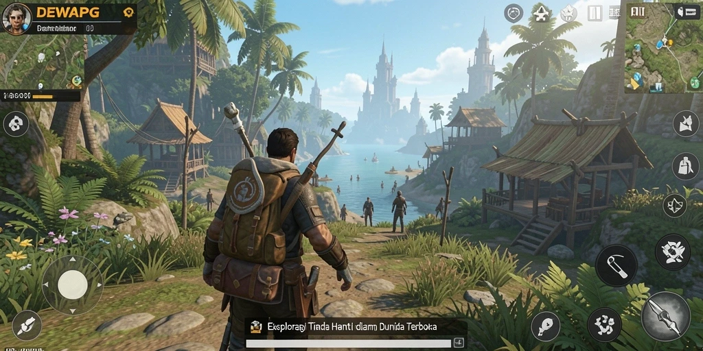 Tampilan gameplay DEWAPG yang menakjubkan dalam dunia terbuka