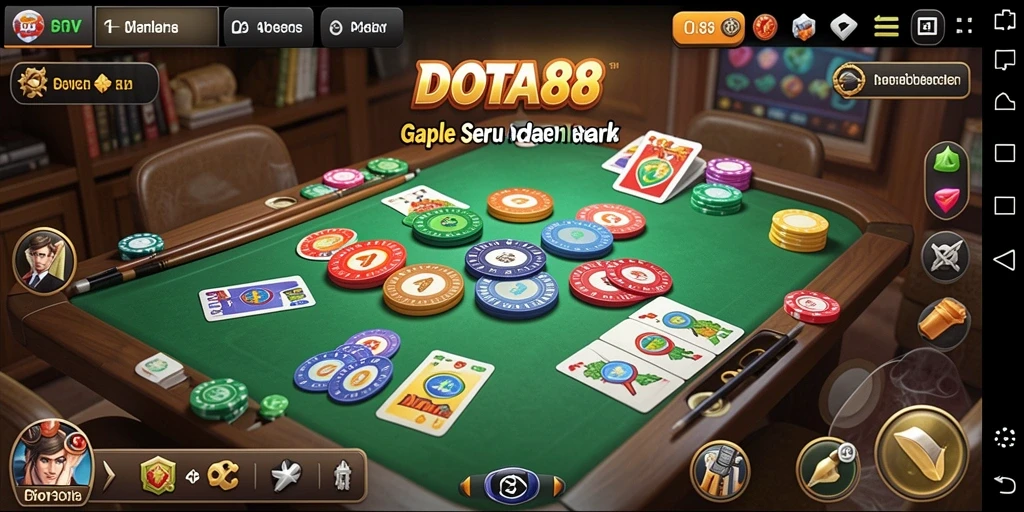Tampilan gameplay Gaple di DOTA88 yang seru dan menantang.