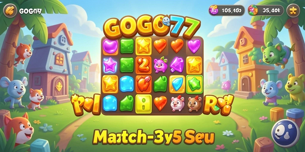 Tangkapan layar dari gameplay seru Match-3 di GOGO77.