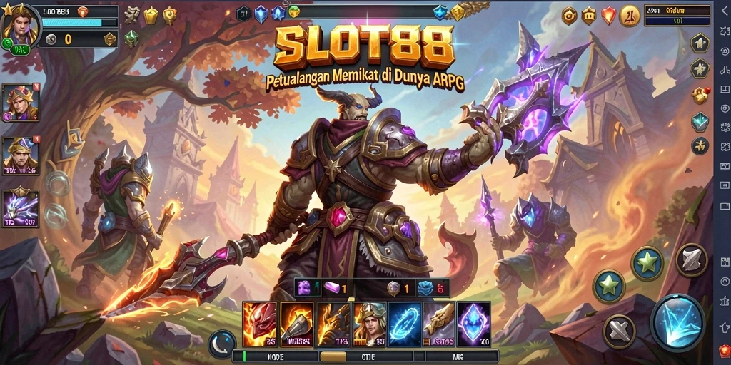 Tampilan dinamis dan aksi seru dalam gameplay ARPG SLOT88.