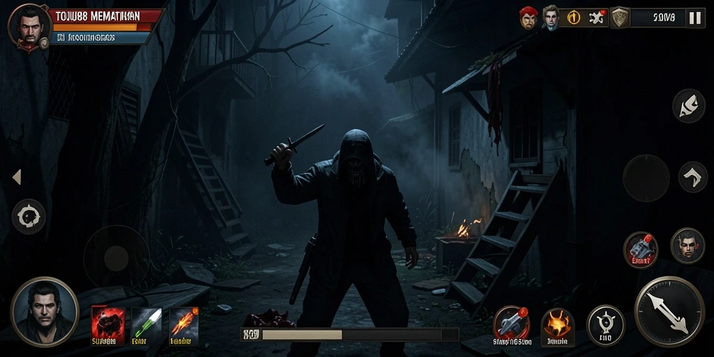 Tangkapan layar menciptakan suasana Horror yang mengerikan dan mendebarkan.